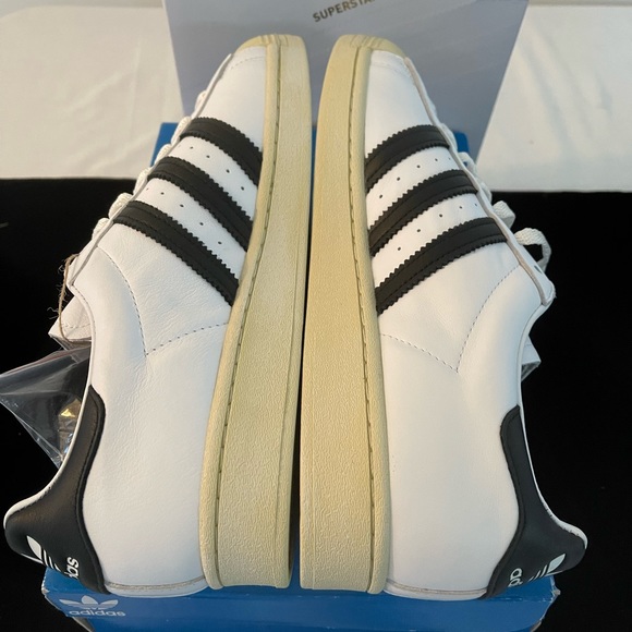 Adidas Superstar Originals Retro 80s White Black Aged Sole - Picture 6 of 8